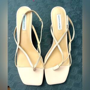 Saks Fifth Avenue Beige Strappy Heels